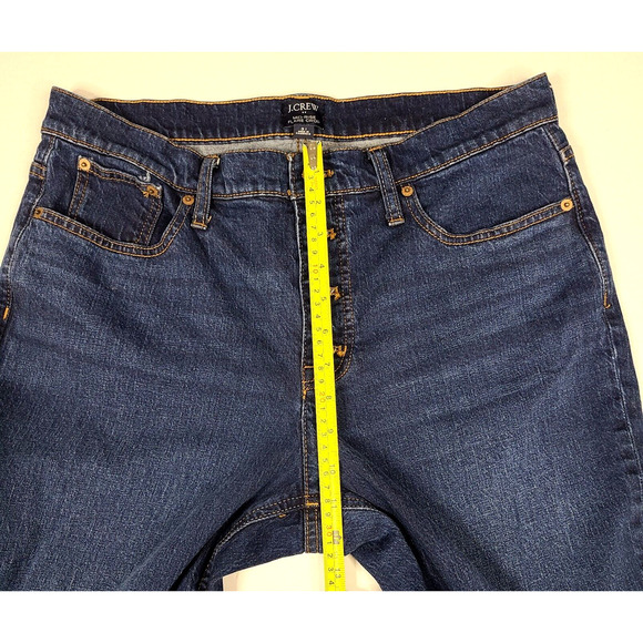 J Crew Jeans Wide Leg Size 31 Mid Rise Flare Crop Button Fly Dark Blue BJ825 - Picture 10 of 12